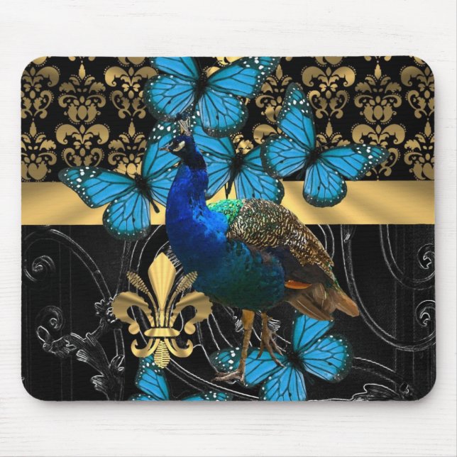 Tapis De Souris Pretty feminine peacock design (Devant)