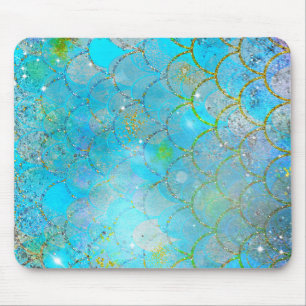 Tapis De Souris Pretty Iridescent Blue Shtoujours Mermaid Scales