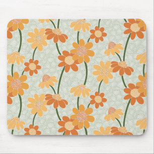 Tapis De Souris Pretty retro muted 1970 s flowers