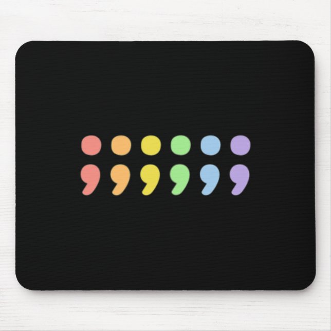 Tapis De Souris Pride Santé Mentale Semicolon Lgbtqia+ Lgbt Pastel (Devant)