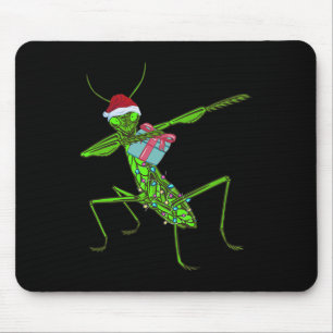 Tapis De Souris Prier Mantis Xmas Noël Chapeau Noël Insect Bug