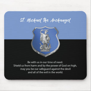 Tapis De Souris Prière à l'Archange Saint Michel en pensant à vous