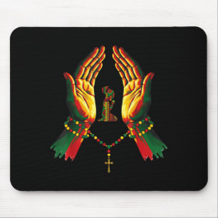 Tapis De Souris Prière de foi noire Héritage africain Christian Bl