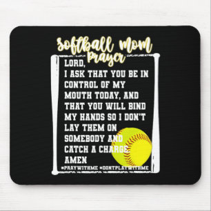 Tapis De Souris Prière de maman de softball Jour de match de baseb