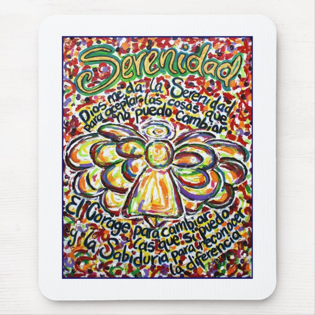 Tapis De Souris Prière de sérénité Angel Mousepad (Devant)