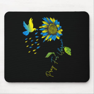 Tapis De Souris Priez pour le tournesol du drapeau ukrainien Ukrai