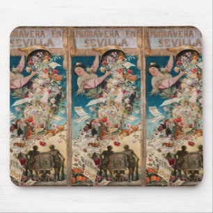 Tapis De Souris "Primavera en Sevilla" Art vintage mousepad