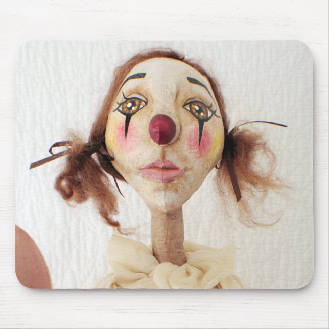 Tapis de souris primitif de clown d'art populaire (Devant)