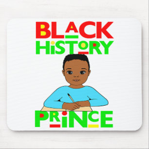 Tapis De Souris Prince de l'histoire noire garçon mélanine fils br