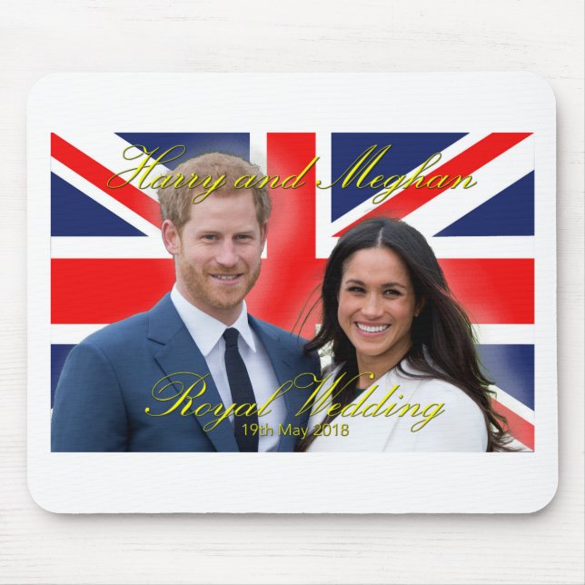 Tapis De Souris Prince Harry et Meghan Markle Mariage royal (Devant)