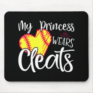 Tapis De Souris Princess Wears Clefs Softball Maman Papa Baseball 