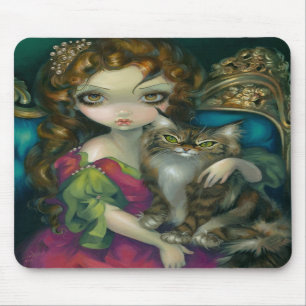 Tapis De Souris "Princesse avec un chat de ragondin du Maine"