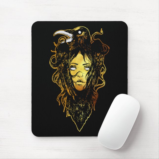 Tapis De Souris Princesse embrassée par un corbeau (Avec souris)