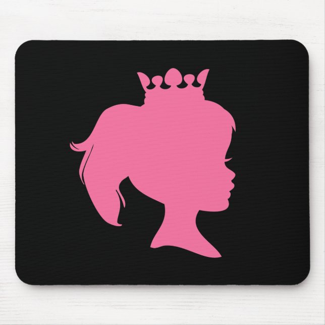 Tapis De Souris Princesse rose T-shirts et cadeaux de silhouette (Devant)