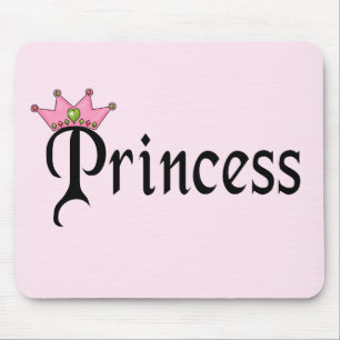 Tapis De Souris Princesse Texte avec Couronne