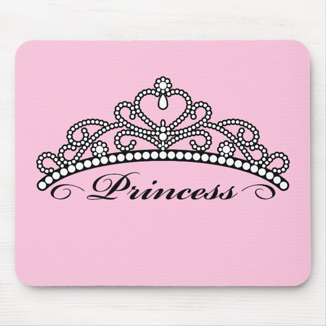Tapis De Souris Princesse Tiara Mouseapad (arrière - plan rose) (Devant)