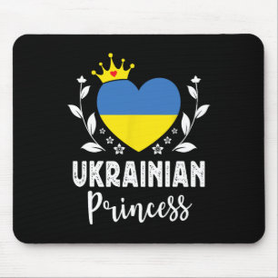 Tapis De Souris Princesse ukrainienne Drapeau ukrainien Fière ukra