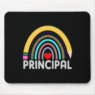 Tapis De Souris Principal Boho Arc-en-ciel Léopard Retour à l'écol
