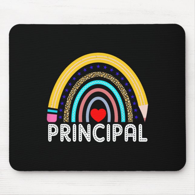 Tapis De Souris Principal Boho Rainbow Leopard Back To School Prin (Devant)