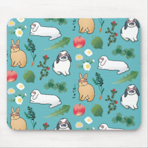 Tapis De Souris Printemps Été Lapin Lapin Lapin Végétal Botanique
