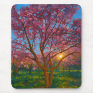 Tapis De Souris Printemps Éveil - Paysage de l'arbre florissant