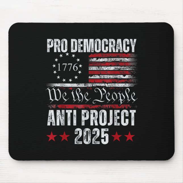 Tapis De Souris Pro Democracy Anti Project 2025 Stop Project 2025 (Devant)