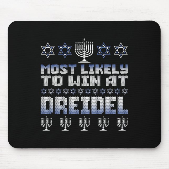 Tapis De Souris Probablement Gagner À Dreidel Funny Hanoukka Match (Devant)