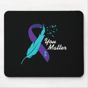 Tapis De Souris Problème Ruban Suicide Sensibilisation Santé menta