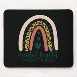 Tapis De Souris Problèmes de santé Empreinte de léopard Boho Rainb