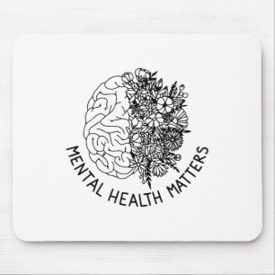 Tapis De Souris Problèmes de santé Fleurs du cerveau humain Sensib