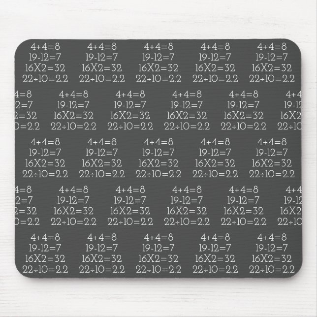 Tapis De Souris Problèmes mathématiques sur gris (Devant)