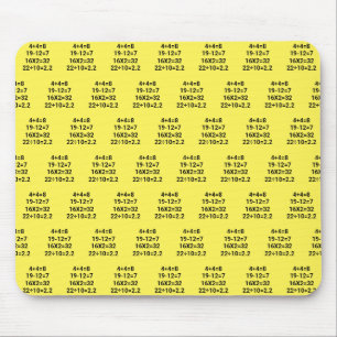 Tapis De Souris Problèmes mathématiques sur jaune
