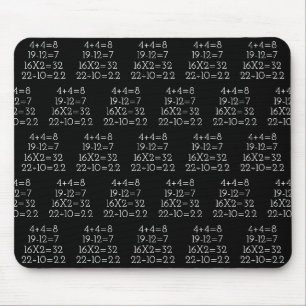 Tapis De Souris Problèmes mathématiques sur le noir