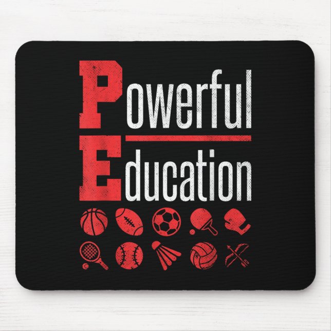 Tapis De Souris Prof de gym Éducation physique École Motivation (Devant)
