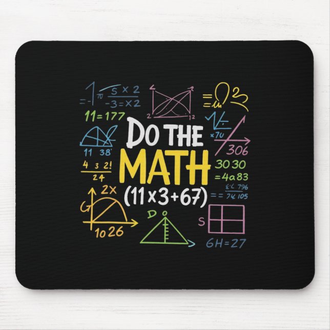 Tapis De Souris Prof de maths drôle 6.7 100 jours d'école équation (Devant)