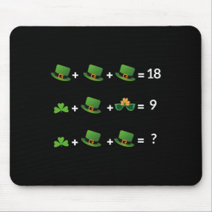 Tapis De Souris Prof de maths équation drôle St Patrick journee
