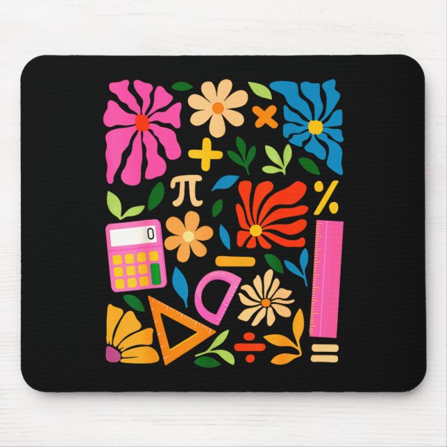 Tapis De Souris Prof de maths Mathématiques Jour de Pi Boho Floral (Devant)