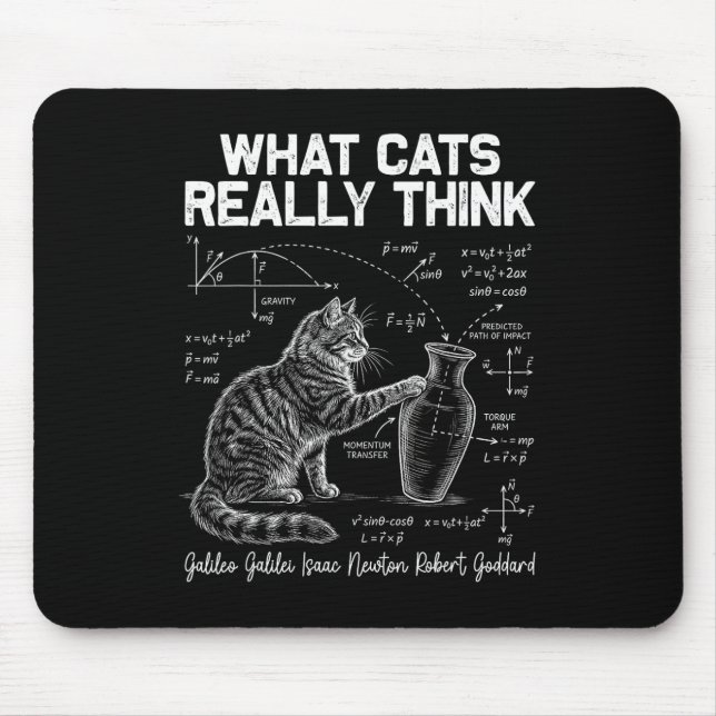 Tapis De Souris Prof de physique chat scientifique drôle Ce que le (Devant)