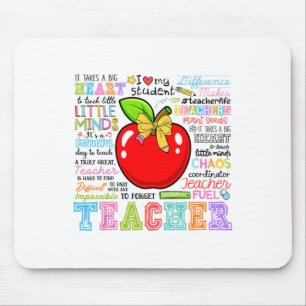 Tapis De Souris Professeur Arc Crayon Pomme Drôle Retour À L'école