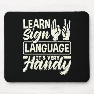 Tapis De Souris Professeur d'alphabet ASL Langue des signes améric