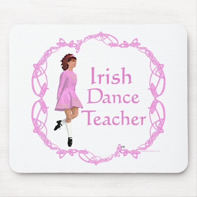 Tapis De Souris Professeur de danse step Irlandaise - Rose (Devant)