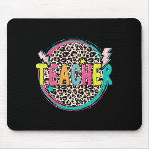 Tapis De Souris Professeur de Leopard amusant Joyeux Premier jour