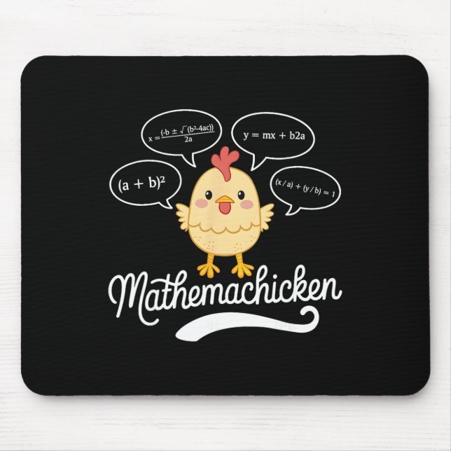 Tapis De Souris Professeur de mathématiques de poulet Mathemachick (Devant)