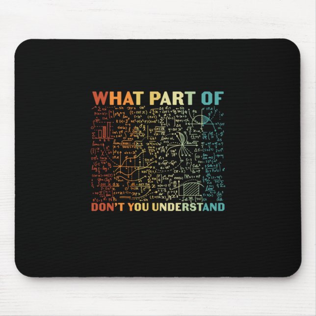Tapis De Souris Professeur De Mathématiques Quelle Partie Des Math (Devant)