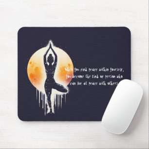 Tapis De Souris Professeur de méditation de yoga Arbre Pose Pleine