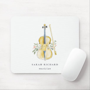 Tapis De Souris Professeur de musique Élégant Musicien à l'aquarel