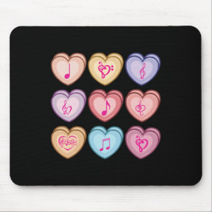Tapis De Souris Professeur de musique Saint-Valentin Cœur de bonbo