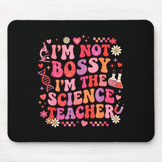 Tapis De Souris Professeur de sciences Saint-Valentin Rétro Groovy (Devant)