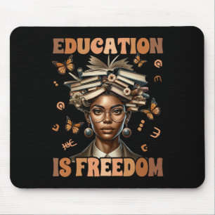 Tapis De Souris Professeur d'histoire noire Éducation est liberté