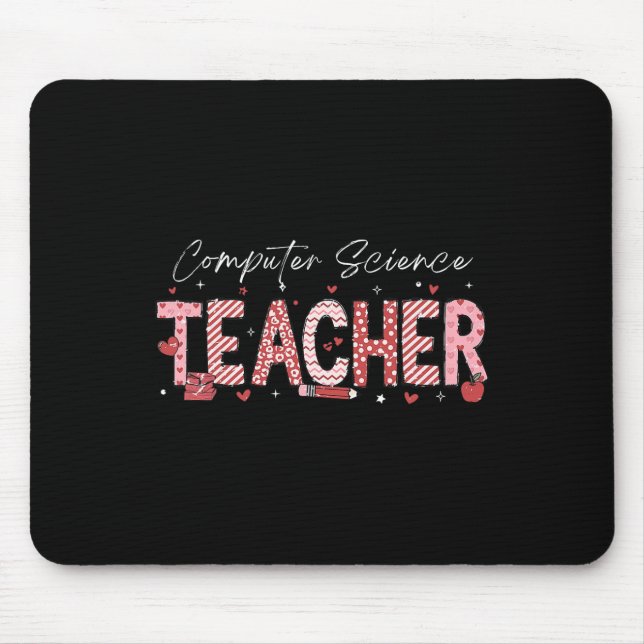 Tapis De Souris Professeur d'informatique de la Saint-Valentin ens (Devant)